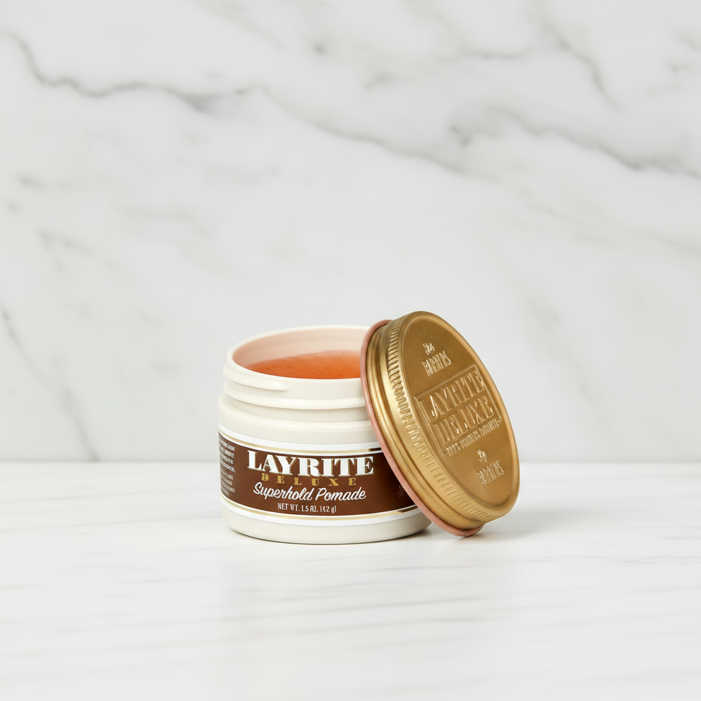 Layrite Superhold Pomade — Open Marble Background